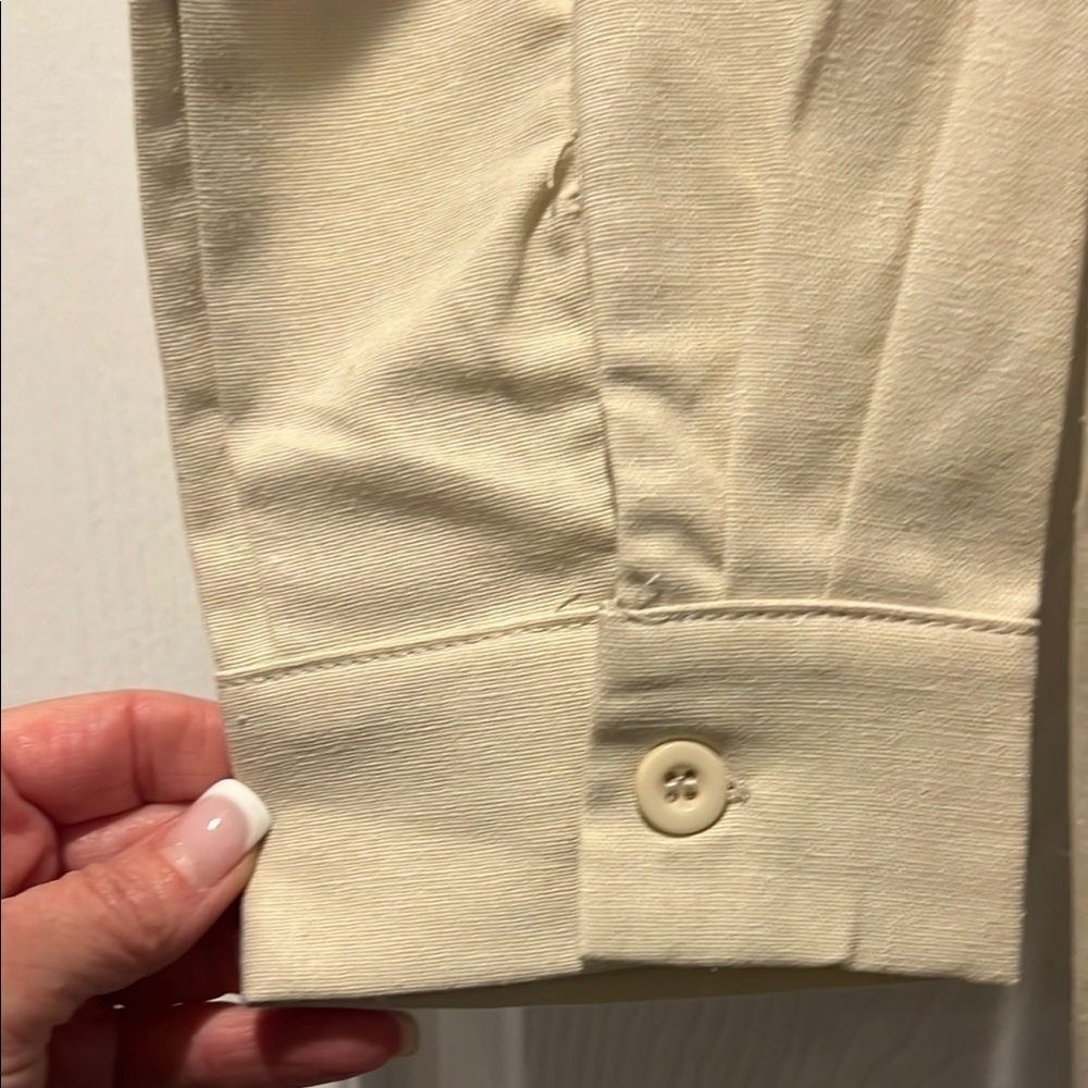 PrettyLittleThing Cream Two Piece Top Wide Leg Pants Set 2/4 - Picture 6 of 9